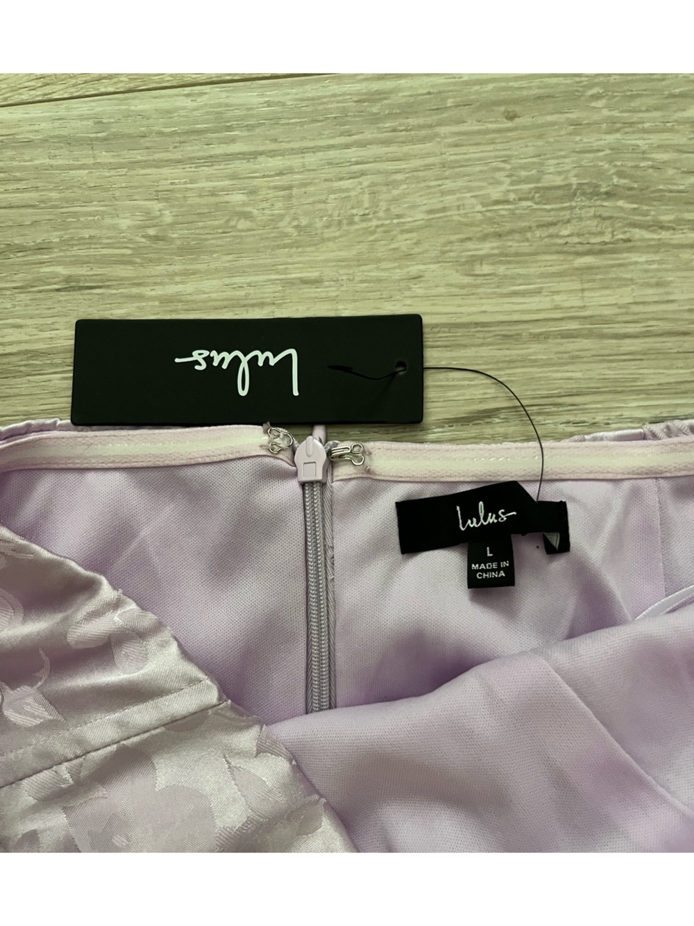 NWT Lulus Women’s Made to Marvel Lilac Satin Jacquard Strapless Maxi Dress Large - Picture 4 of 7